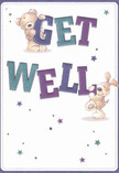 Infused with cheer, this get well card shines as a symbol of West Ham's kindness and optimism. The adorable pairing of a teddy bear and floppy-eared puppy, each hugging and balancing the oversized, playful 'Get Well' letters, immediately uplifts the mood. Indigo and teal hues make the text pop against a pale cream background, while twinkling stars of blue and violet create a magical, hopeful setting that sparkles like the riverside lights on an East End evening. The furry illustrations of the bear and pup are so invitingly drawn, it's easy to imagine their comforting touch-a sentiment familiar to anyone who's ever received a thoughtful bouquet from a West Ham florist. Light suffuses the artwork, echoing the fresh vibrancy of locally arranged blooms available for delivery across the area. More than a simple message, this card serves as an emotional balm, expertly crafted to bring brightness and comfort to someone's recovery journey in West Ham.